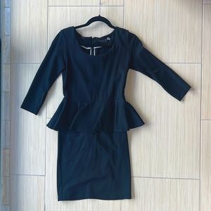 Alice and Olivia Employed Black Peplum Dress